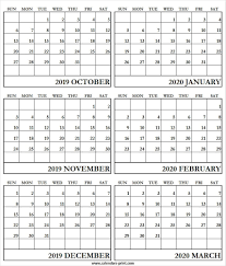 Print 6 Month Calendar 2020 Example Calendar Printable