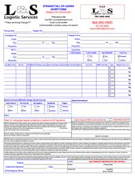 Straight Bill Of Lading Short Form L S Logistic Services