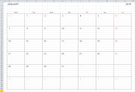Simple Excel Calendar Template