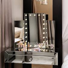 millie tabletop makeup tri fold mirror