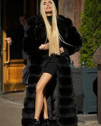 Black Fox Fur Coat Fur Fashion
