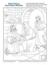 The man went and washed and came home seeing. Jesus Healed A Man Born Blind Hidden Pictures Activity Jesus Heals Jesus Coloring Pages Miracles Of Jesus