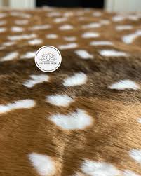 large rustic luxe faux axis deer skin