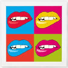 lips pop art paper print pop art