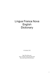 Lingua Franca Nova English Dictionary