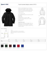 Sport Tek Yst73 Youth Hooded Raglan Jacket