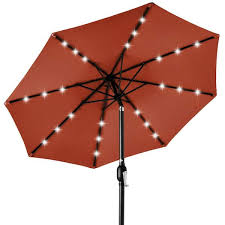 Solar Led Lighted Tilt Patio Umbrella