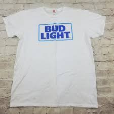 Hanes Shirts Hanes White Graphic Tee Blue Bud Light Shirt L Poshmark