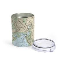 Wellfleet Harbor Stainless Nautical Chart Tumbler 10oz