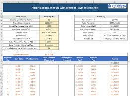 irregular payments in excel