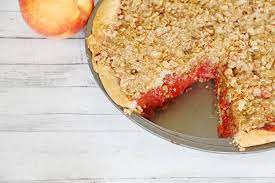 Raspberry Peach Pie With Crumble Topping gambar png
