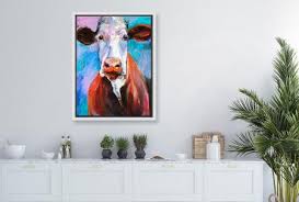 Brown Cow Abstract Canvas Wall Art