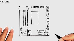 how to draw bakery cafe easy floor plan