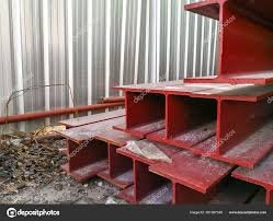 pile steel beam paint red color