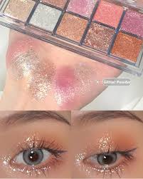 glitter eyeshadow korean makeup