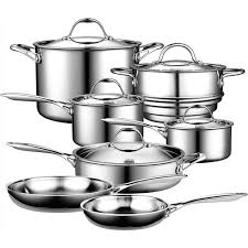 cooks standard 12 piece cookware set multi ply clad stainless steel