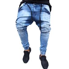 calça jogger masculina jeans azul
