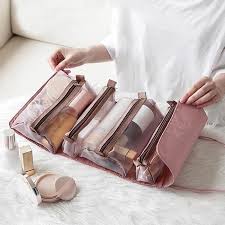 travel cosmetic bag women mesh make up