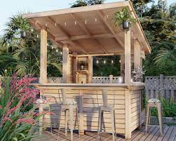 diy outdoor bar plan with roof walls