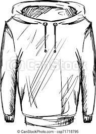 This forms one of the hoodie's. Hoodie Drawing Illustration Vector On White Background Canstock