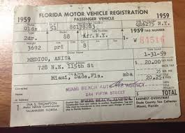 1959 automobile registration florida