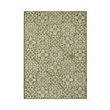 indoor outdoor tile rug green