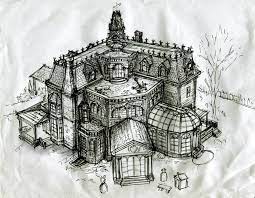 drawing the addams family house part 1