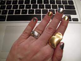 minx manicure 4 silver and gold