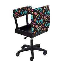 horn gaslift sewing chair black