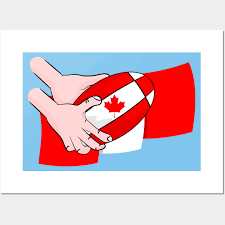 Canada Rugby Flag Maple Leaf On A
