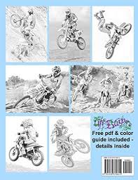 Get hold of these colouring sheets that are full of dirt bike pictures and involve your kid in painting them. Adult Coloring Books Motocross Madness Grayscale Coloring Book For Men 40 Coloring Pages Of Motocross Motorcycles Dirt Bikes Racing Motocross Stunts And More By Mowery B A Amazon Ae