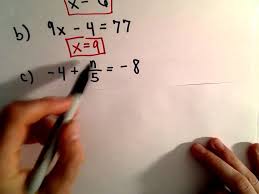 Solving Two Step Equations Integers