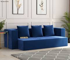 Seater Fabric Sofa Cum Bed Indigo Blue