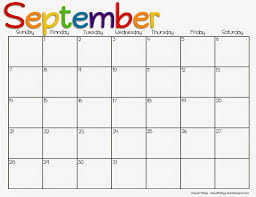 Blank September 2016 Calendar Hashtag Bg