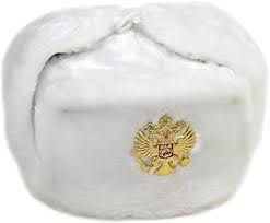 The name of russian ushanka hat originates from russian word ushi (ears). Amazon Com Authentic Russian Military White Ushanka Hat Soviet Imperial Eagle Badge Size Small Clothing