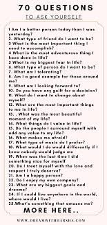 70 questions about yourself learn more