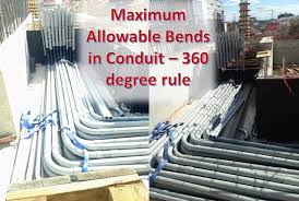 allowable bends in electrical conduit
