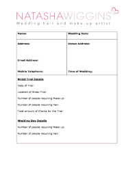 wedding booking form templates pdffiller
