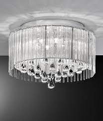 Flush Ceiling Light With Crystal