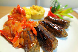 boerewors style sausage and polenta