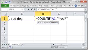 cells contain a specific value in excel