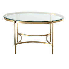 brushed gold round glass coffee table