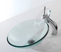 Clear Glass Vessel Sink Combination