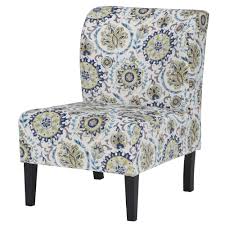 Made of polyester with sherpa texture Ashley Furniture Signature Design Triptis Accent Chair Contemporary Suzani Pattern In Blue Green Cream Dark Brown Legs Buy Online In Kuwait At Desertcart Com Kw Productid 77689162