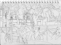 Umunya semua anak pasti senang dengan pelajaran menggambar atau pelajaran. Kafe Perusahaan Tetangga Taman Jalan Meja Pohon Grafis Sketsa Gambar Pxfuel