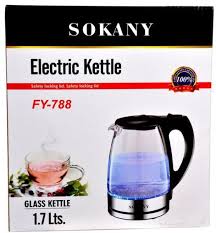 sokany electric glass kettle 1 7 l