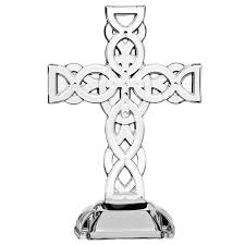 celtic cross crystal figurine