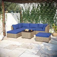 Wicker Rattan Patio Outdoor Sofa Group