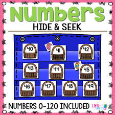 Numbers 0 120 Hide Seek Pocket Chart Cards Easter Theme