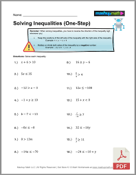 Solving Inequalities Worksheets Blog